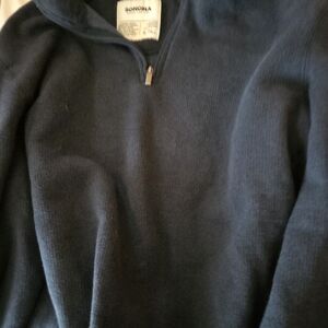 Sonoma Blue Zip Up Sweater with Soft Texture